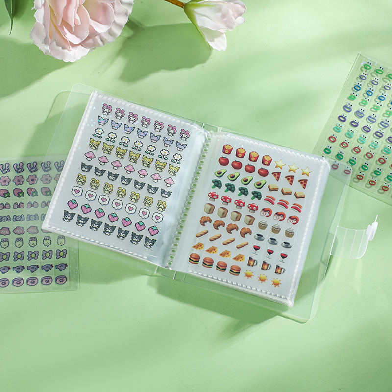 Mini Decco Sticker Book Cute Little Nose Sticker Book Small Nose Laser Star Handbook Material Decorative Sticker Book