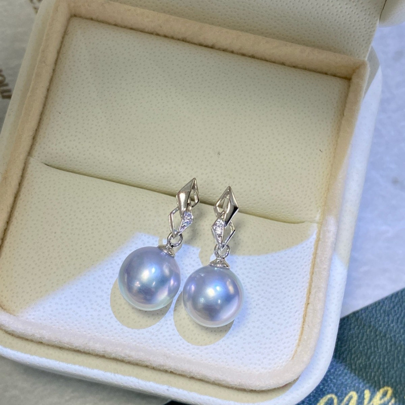 G18K Thick Gold Seawater Pearl Earrings Classic Daily Exquisite Accessible Luxury 8-9mm Seawater Real Hemp Pearls