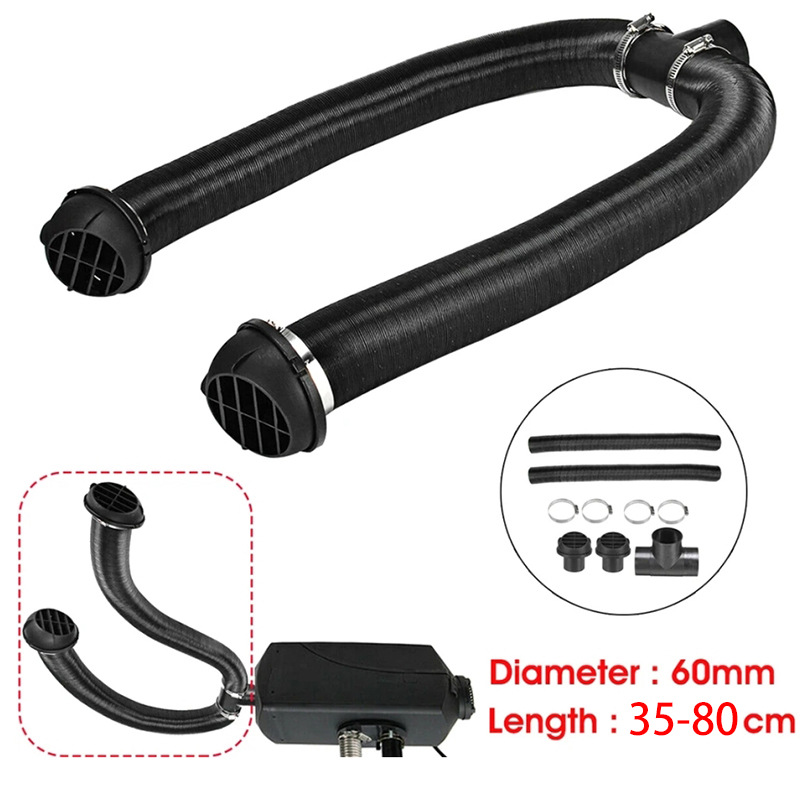 60mm car heater pipe air duct T piece warm air vent ventilation hose jacket for parking heater warm air
