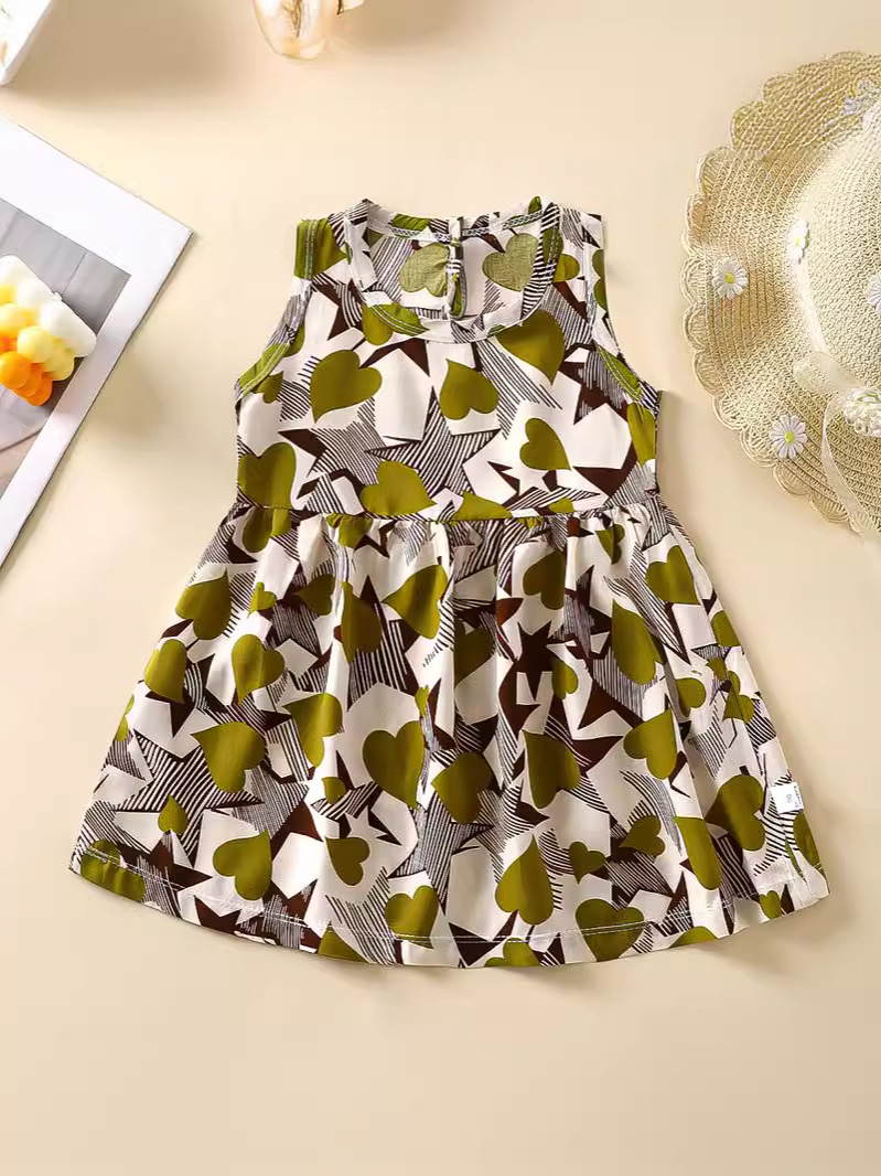 Children's Clothing Baby Princess Dress Girls' Dress Toddler Summer Dress 2024 Kidsren's Dress Artificial Cotton Silk A-Line Dress