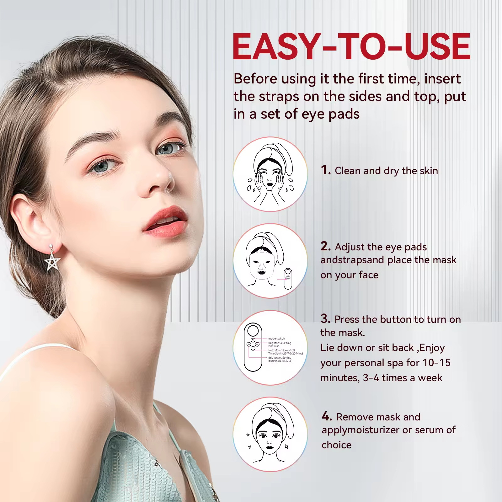 Household Facial Beauty Instrument Photon Rejuvenation Instrument Infrared Beauty Large Row Light Whitening Instrument Spectrum Mold Instrument Beauty