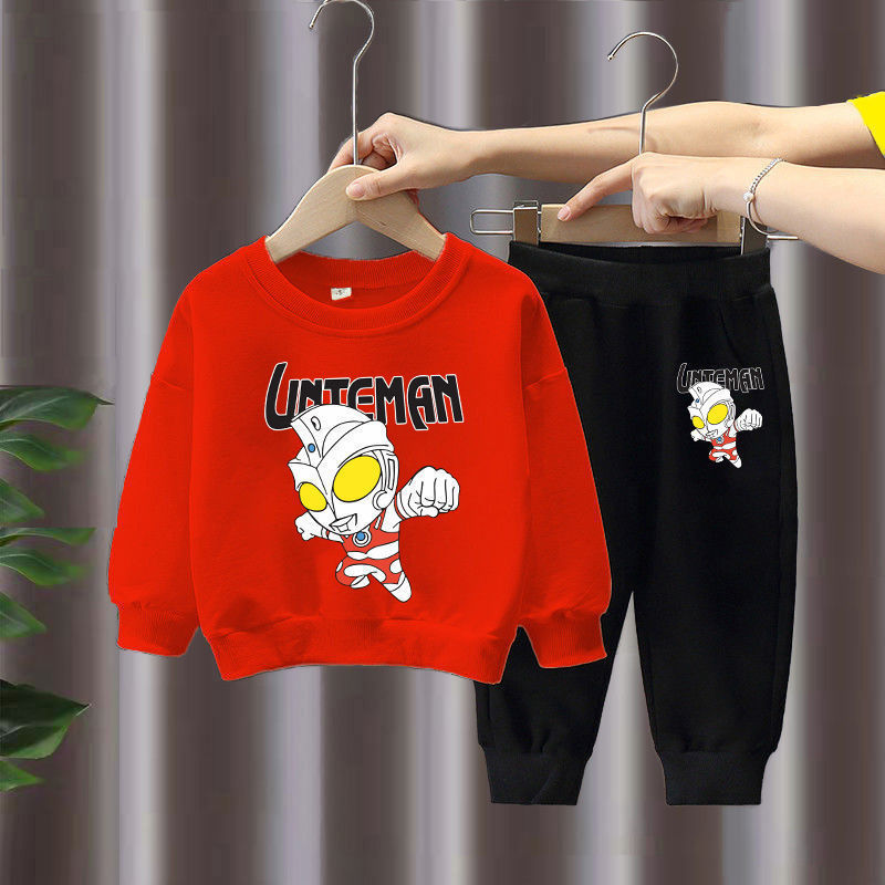 Altman children's clothing boy's spring and autumn sweater suit sports 2023 new western style fashionable children's autumn clothing tide boy