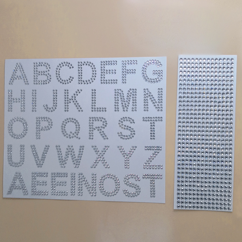 New large letter Diamond stickers 4cm Diamond English stickers text stickers digital rhinestone stickers
