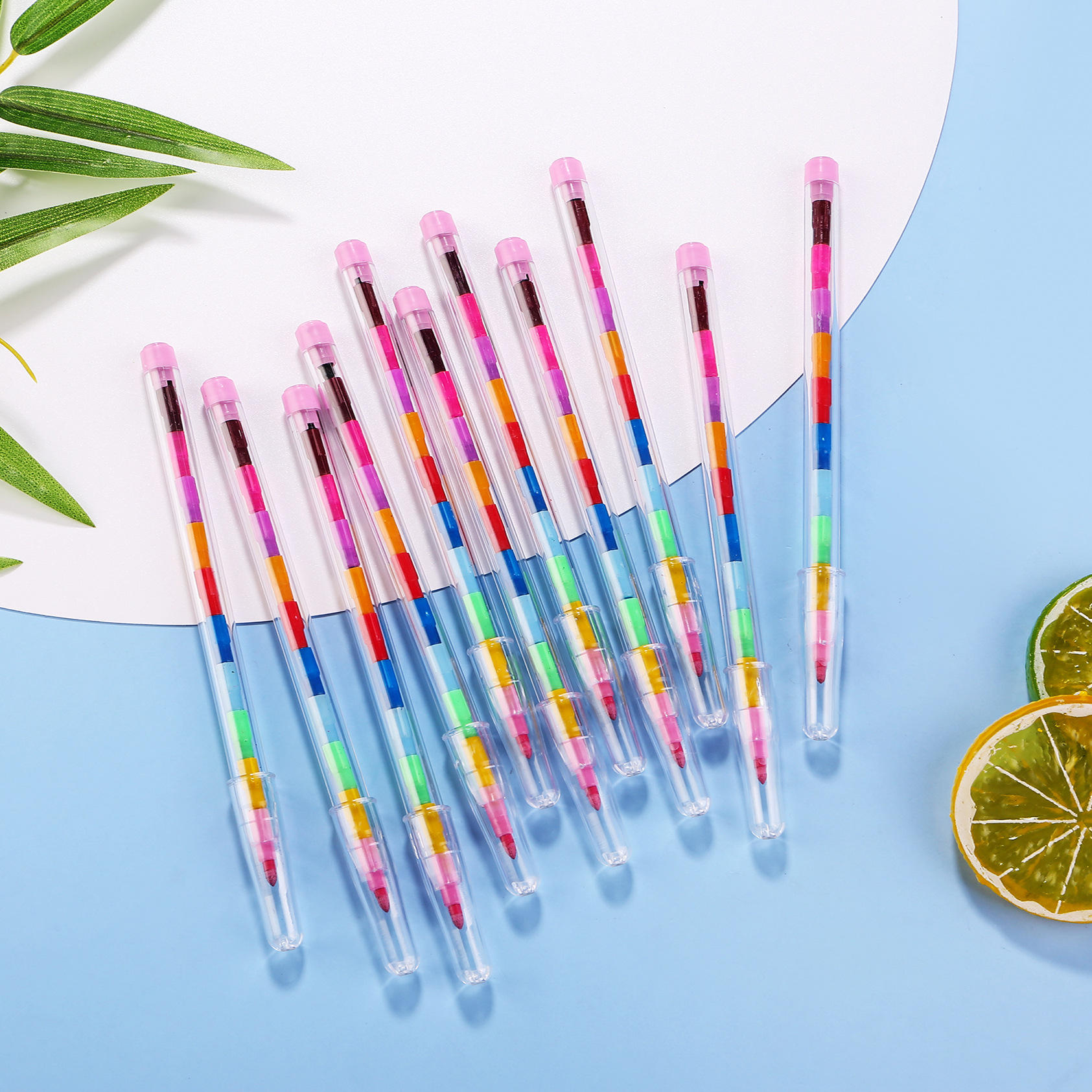 Creative block coloring crayon 11 color round crayon oil painting stick color pen color student stationery prizes wholesale