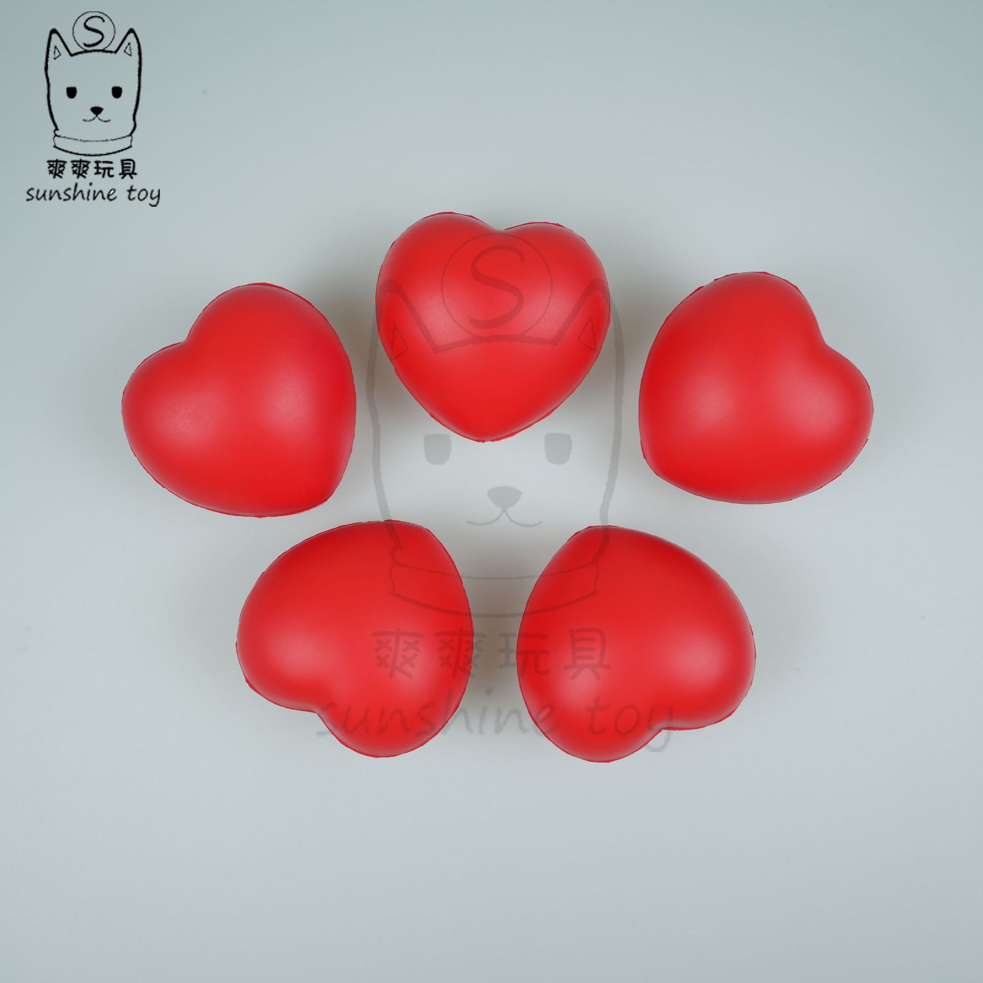Cross-border Valentine's Day 7cm red love pressure ball foam sponge pupeach heart blood station grip ball printing logo