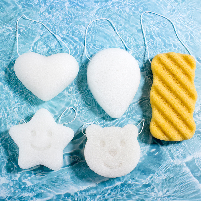 Baby Bath Sponge Konjac Puff Cotton Kidsren's Bath Artifact Household Baby Bath Ball Newborn Face Wash Puff
