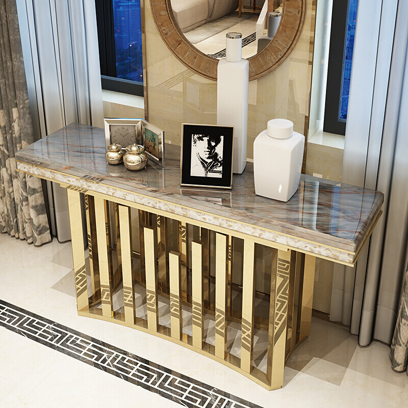 Modern Light Luxury Entrance Table Marble Entrance Table Wall Corridor Corridor Narrow Entrance Cabinet Creative Rock Plate End View Table