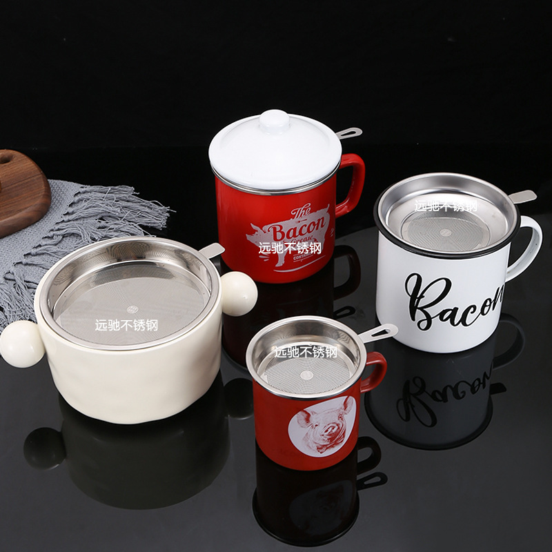 Manufacturers 304 stainless steel filter screen mesh filter oil pot accessories filter oil residue tea residue enamel ceramic glass oil pot