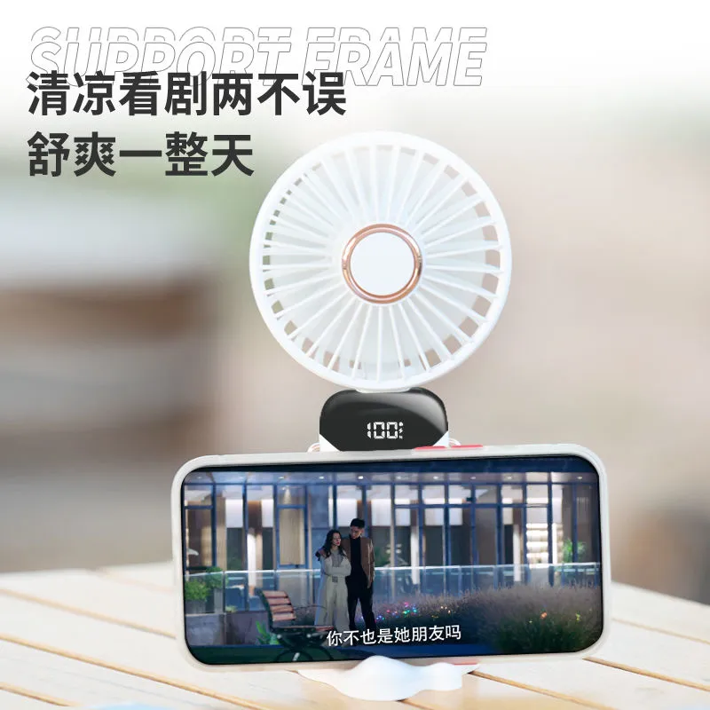 2025 New USB Handheld Fan Digital Display Foldableing Aromatherapy Desktop Mini Portable Outdoor Small Cooling
