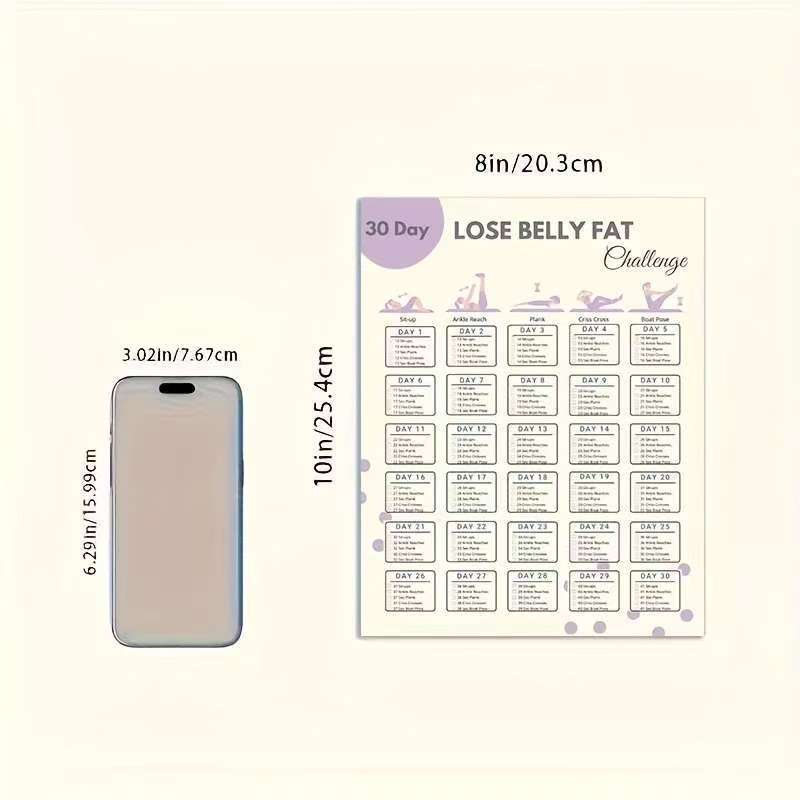 10 Pieces of 30-Day Home Exercise Challenge Yoga Poster Set Wall Exercise Challenge Schedule Check-In Record