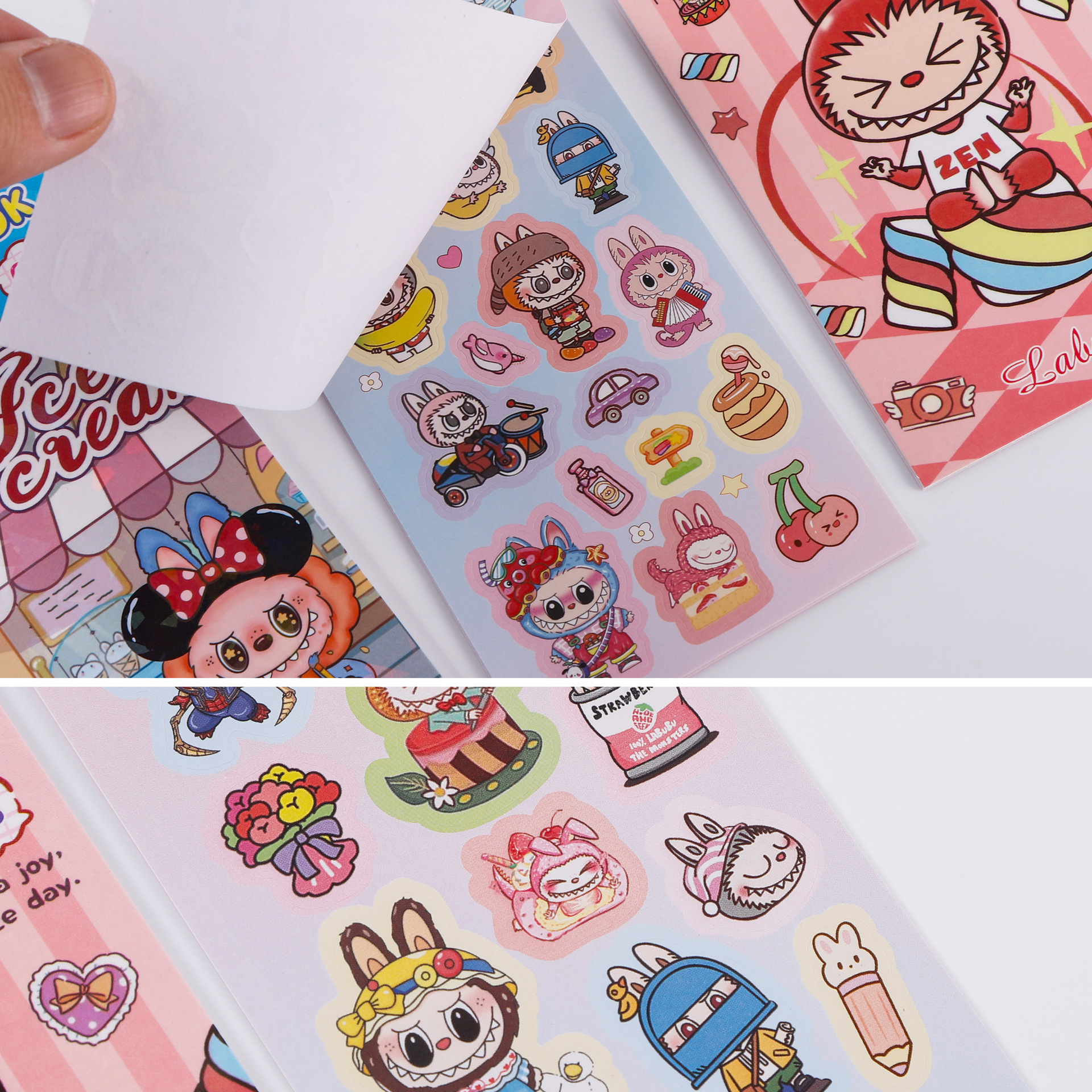 New cross-border cloth cute sticker book creative cute LABUBU hand account book children's pocket book sticker book