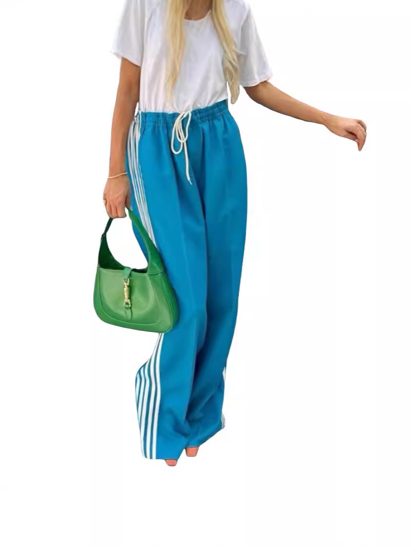 2024 Amazon Red American Spice Girl Street Women's Contrast Long Casual Sports Pants