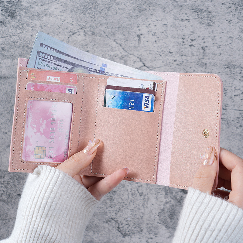 Simple Short Women's Wallet Student's Ticket Clip Multi-function Card Bag Change 30% Fold Ultra-thin Gone Wallet