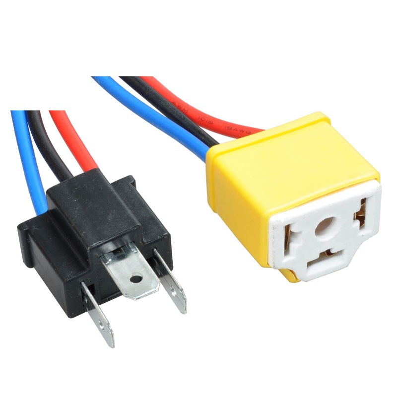 Car Headlight Brightening Wire Harness Halogen Lamp H4 Car Light Wire Set Modified Brightener Led Cross-Border Low Beam and High Beam
