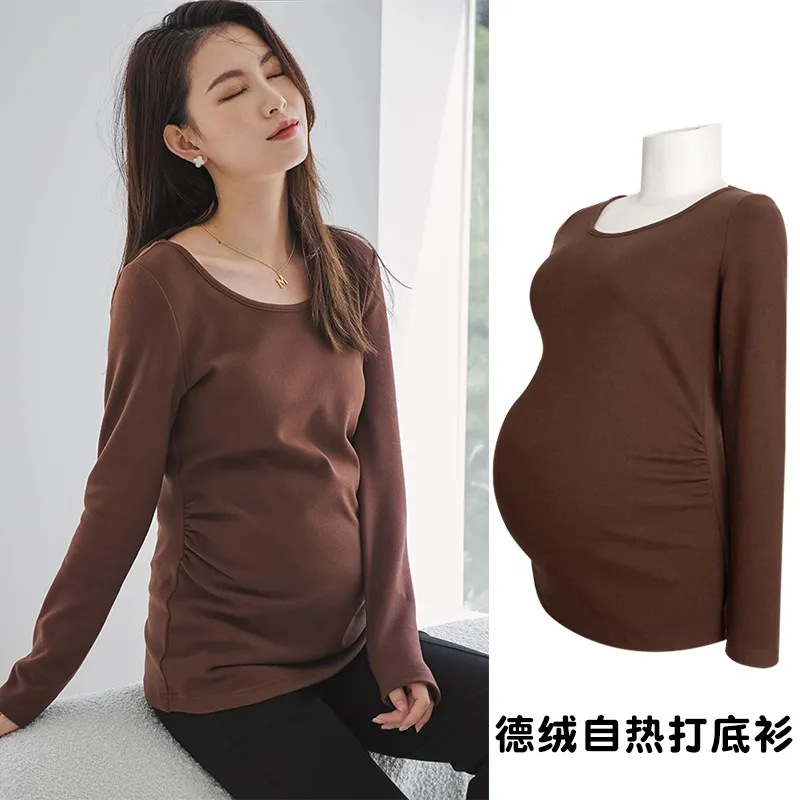 Базовая футболка для беременных De Rong, весна, теплая, осень-зима, облегающая, универсальный стиль