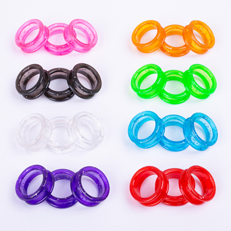 Scissors Ring Silicone Ring Set Beauty Pet Scissors Accessories Colorfulful Shiny Non-Slip Finger Protection Ring