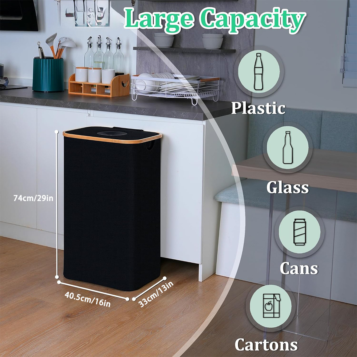 Cross-border Household Beverage Bottle Storage Basket with Lid Foldable Dirty Clothes Basket Laundry Basket Oxford Cloth Dirty Clothes Basket Dirty Clothes Bucket