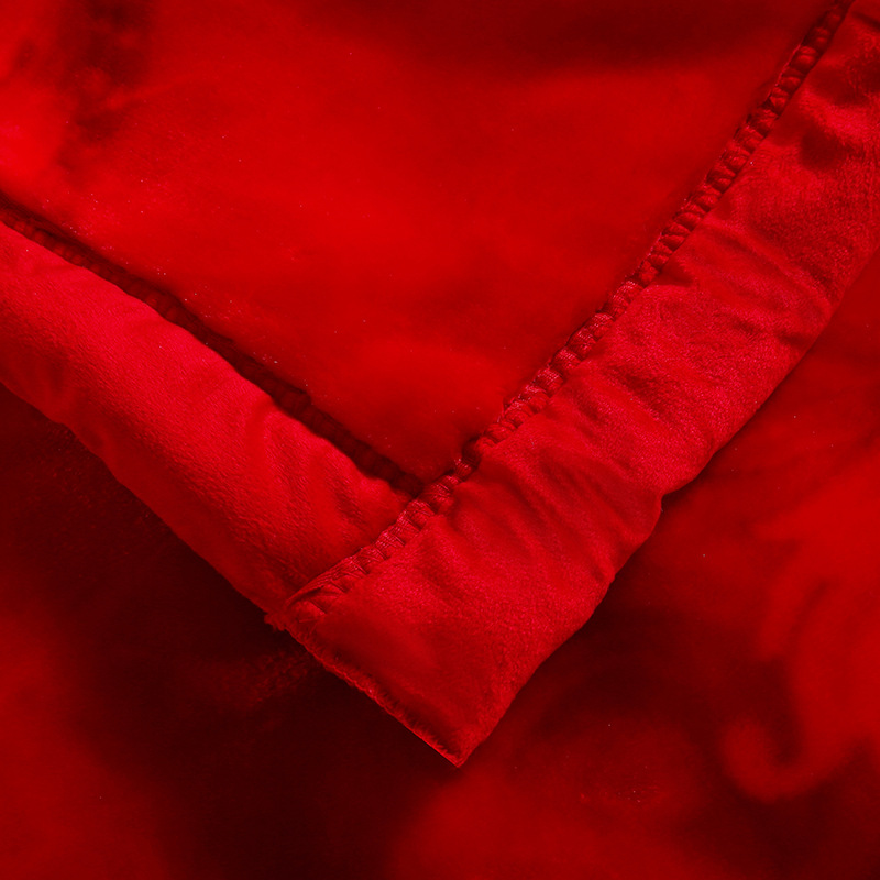 Blanket Wedding Accompanying Red Wedding Double Thickened 10 Jin Cloud Blanket Autumn and Winter Blanket Raschel Blanket Quilt