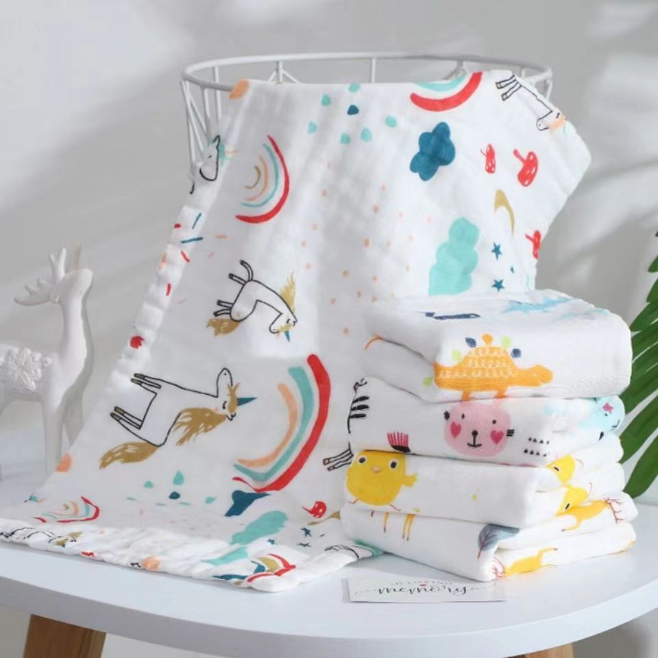 Cotton Six-layer Gauze Towel Newborn Eight-layer High-density Thickened Children's Towel Baby's Face Towel Square Towel