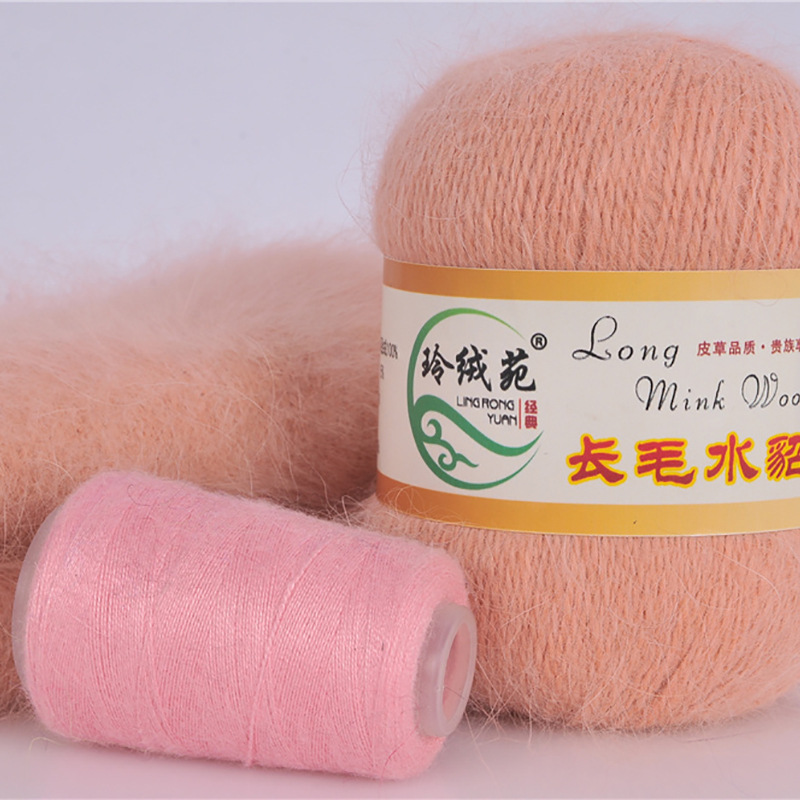 Factory supply mink wool hand-woven medium thick long wool mink wool woven 16/2 woolen yarn wholesale supply