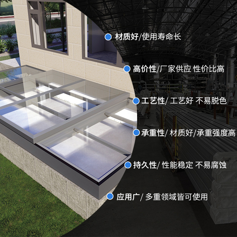 Sunroom Stairway Heavy-Duty Electric Skylight Aluminum Alloy Heavy-Duty Sliding Intelligent Sliding Skylight Project