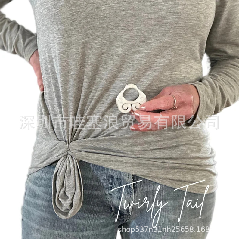 Amazon Cross-border New Popular Women's Tight Clamp Beauty Tight Button Clamp Button Women's Clothing Shirt Clamp