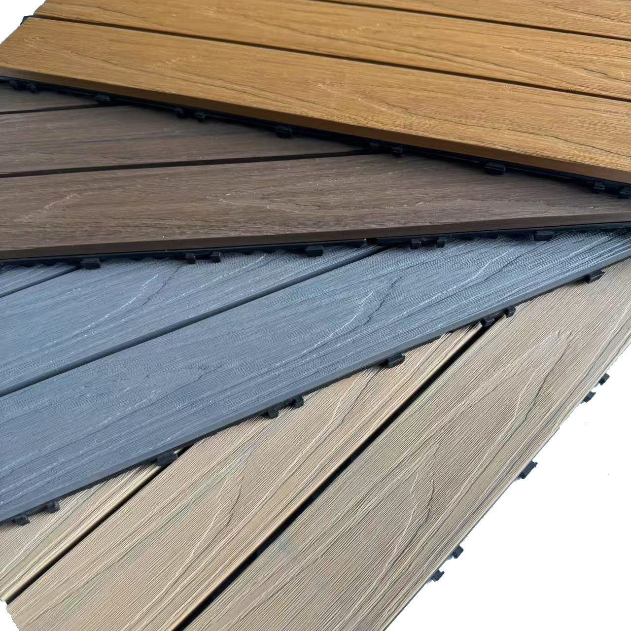 Second Generation Co-Extruded Plastic Wood Flooring Corridor Balcony Self-Laying Spliced Flooring Garden Ground Reconstruction Anti-Corrosion Wood Plastic Flooring