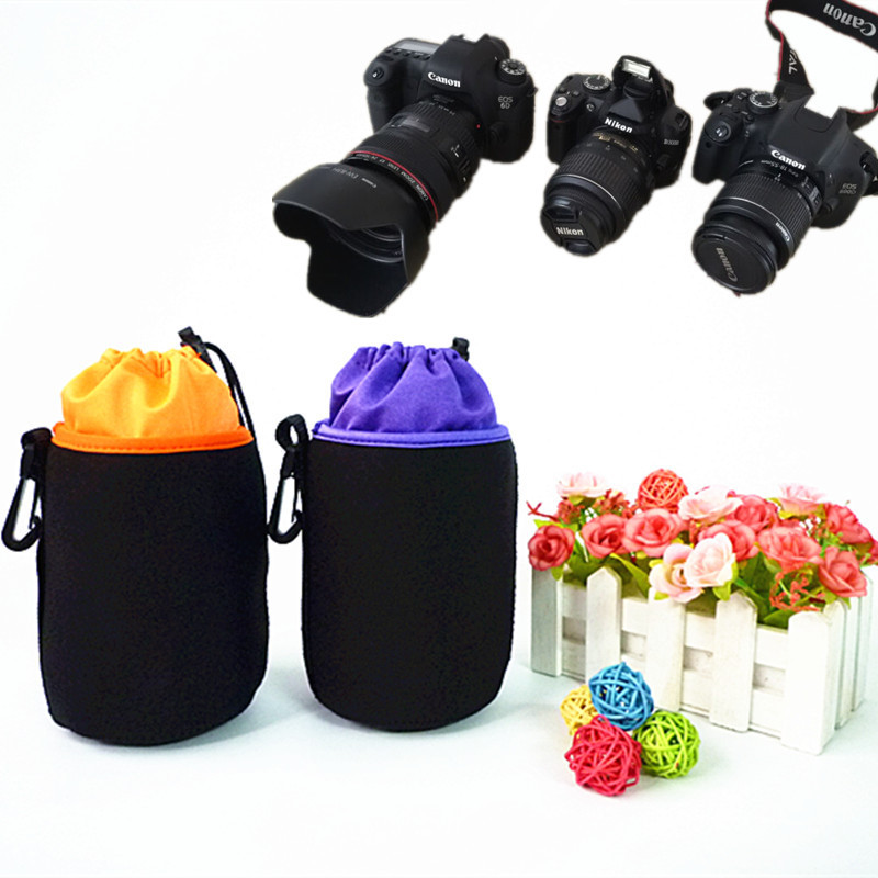Slr Camera Lens Sleeve Cross-Border Diving Material Shockproof Plus Velvet Thickened Digital Lens Bag Storage Bag Wholesale