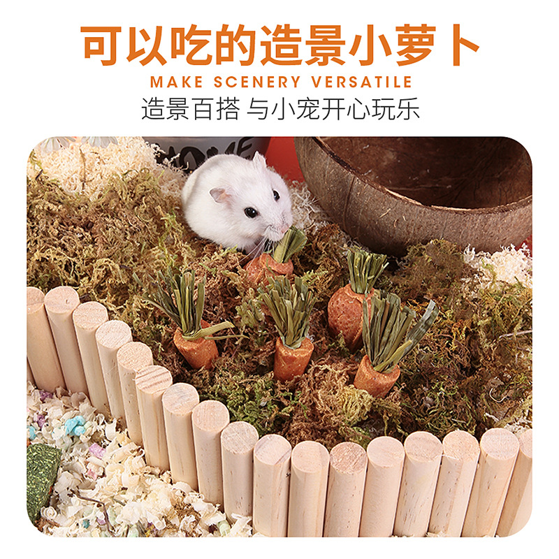 Golden Bear Grinding Stick Biscuit Snack Timothy Grass Hamster Carrot Rabbit Molar Stone Toy Landscape