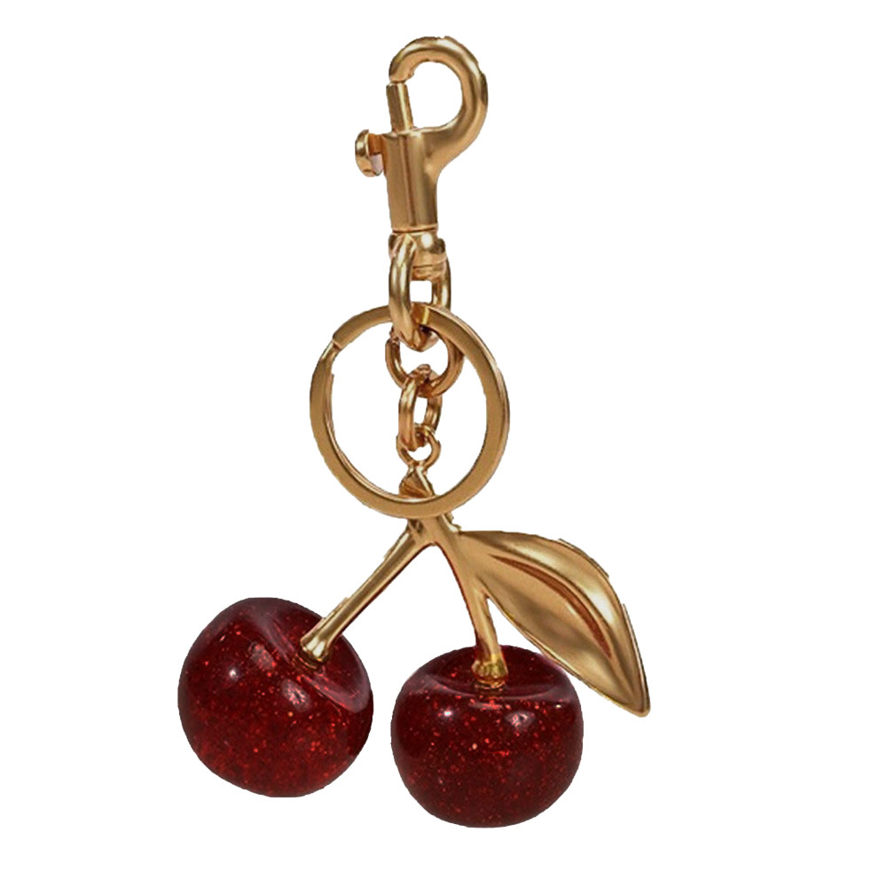 European and American Leather Bag Vintage Fashion Bag Pendant Keychain Cherry Hanging Simple Sweet Fruit Decoration Accessories