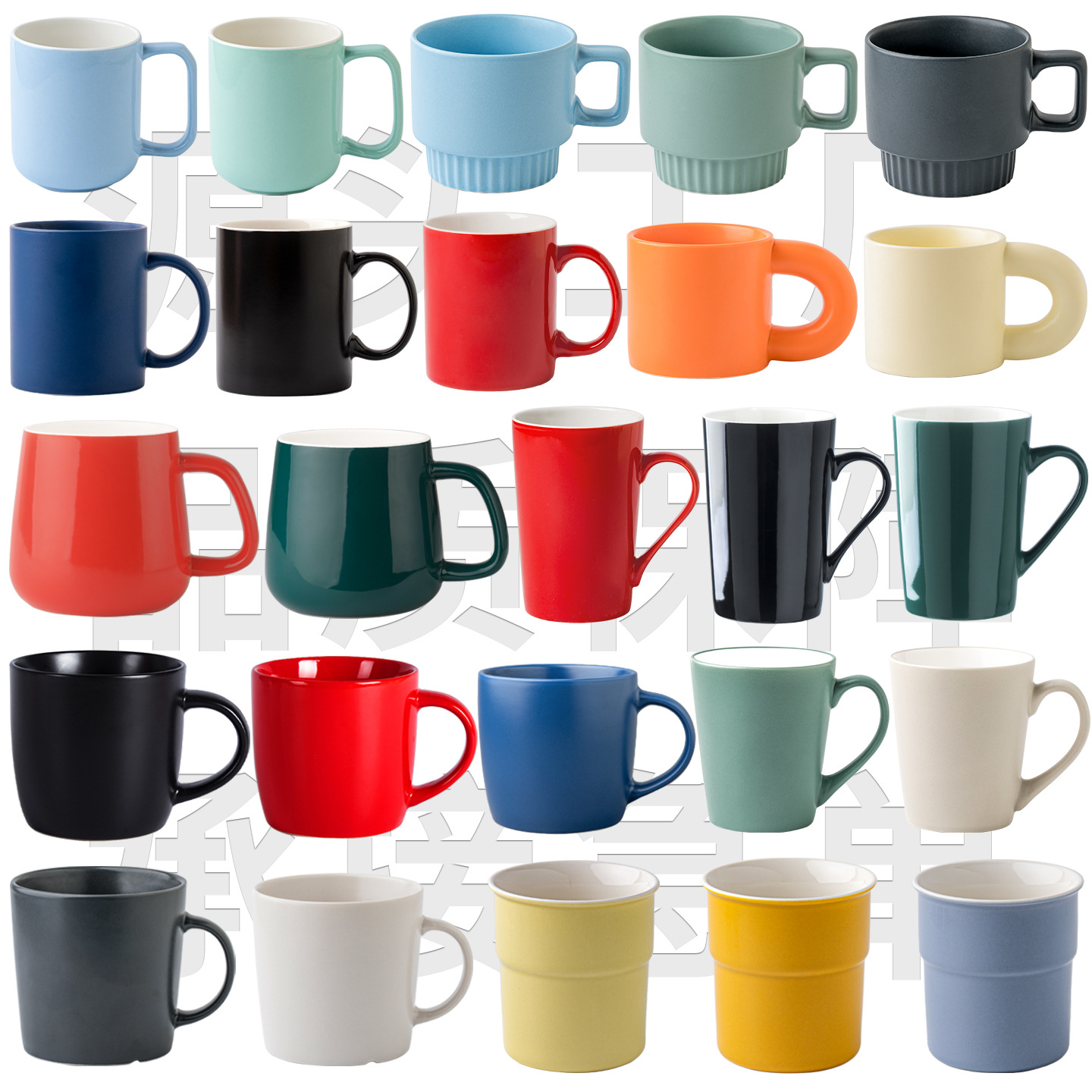 Mug Custom Logo Pure Color Ceramic Water Cup Custom Cup Lettering Simple Coffee Cup Advertising Promotional Gift