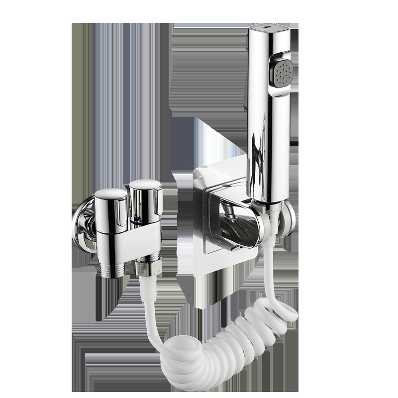 Cross-border pressurized toilet spray gun two-in-one women's washer toilet flushing high-pressure small spray gun suit toilet partner