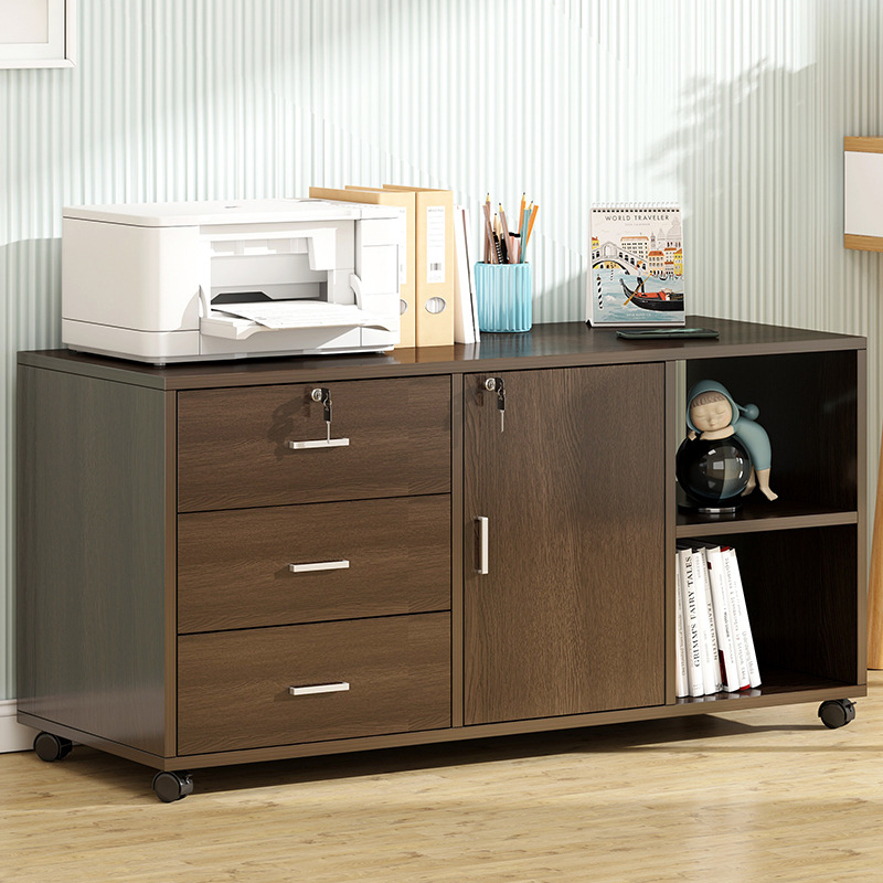 File Cabinet Under Desk Office Cabinet Wooden Side Cabinet with Lock Office Cabinet Printer Drawer Cabinet Storage Cabinet Low Cabinet
