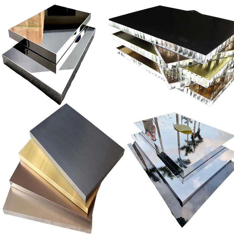 Stainless steel honeycomb panel template mirror, wire drawing, sandblasting, water corrugated honeycomb panel support proofing production