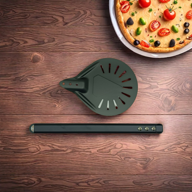 Foreign trade thickened 7 inch 8 inch 9 inch household pizza shovel punching anode hard film punching shovel oven flip transfer shovel