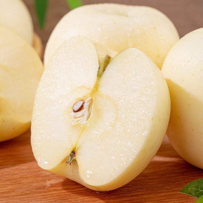 Wholesale Gold Cream Fuji Apple Fresh Fruit Qixia Yellow White Apple Free Shipping on Behalf of