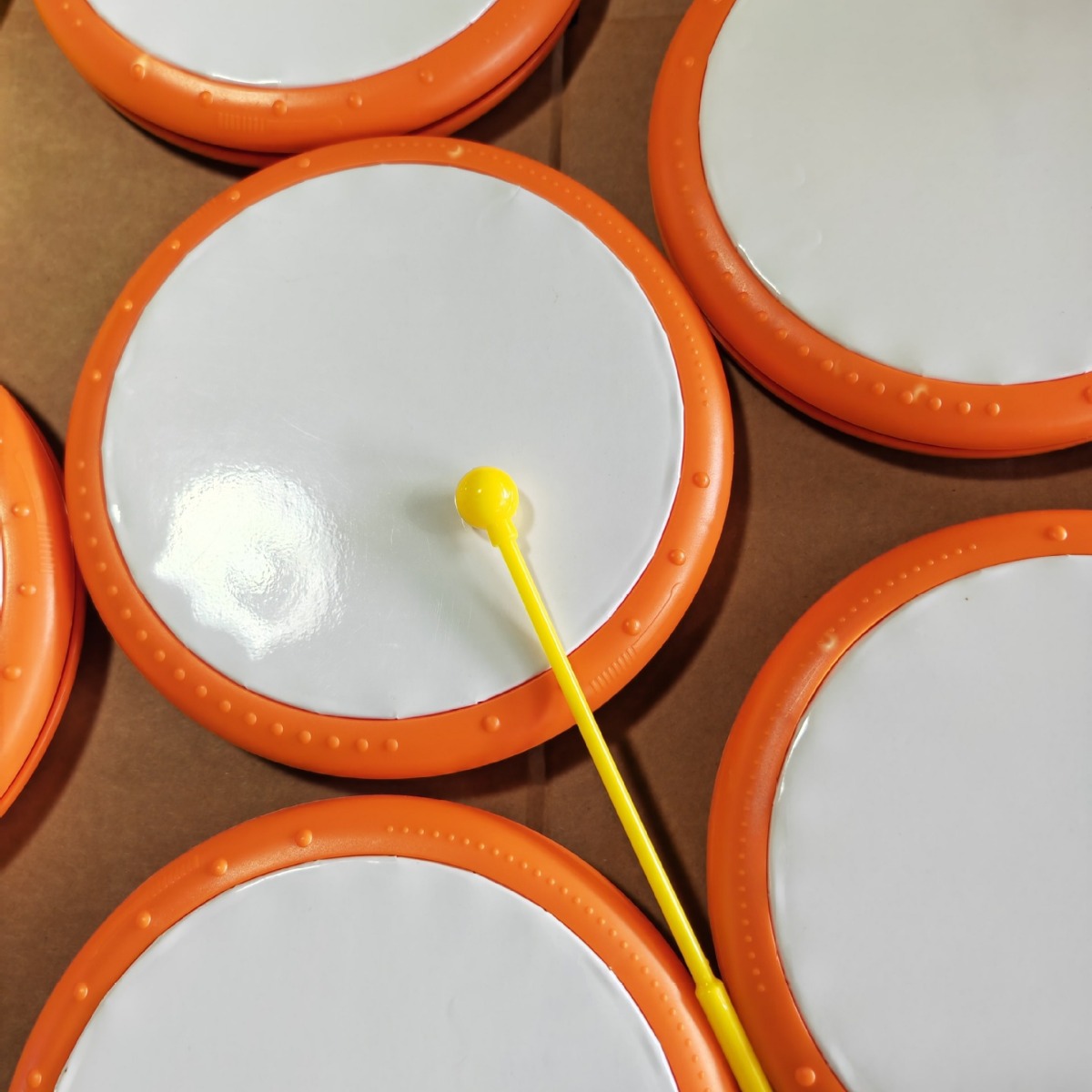 20CM Plastic Tambourine Kindergarten Children's Percussion with Mallet Tambourine Dance Teaching Aware Orff Early Education Musical Instruments