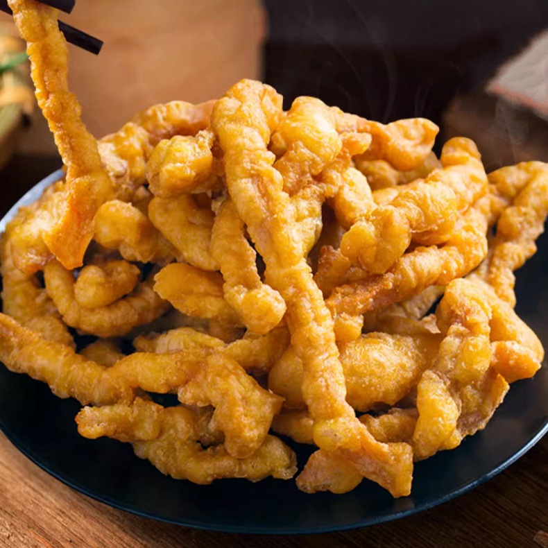 1000g Crispy Pork Snacks for Stall Vending, Semi-Finished Products for Home Use, Air Fryer, Commercial Hot Pot Ingredients, Fried Whole Box