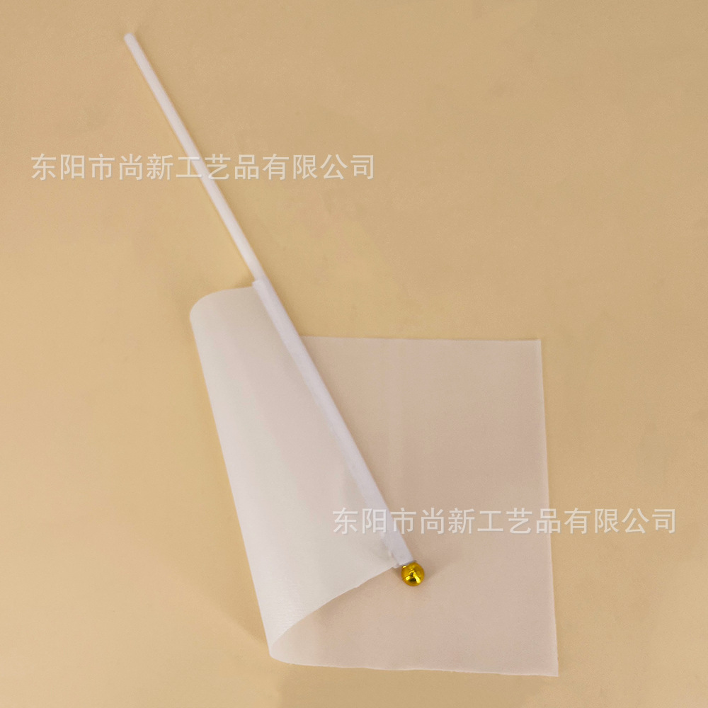 Pure white flag 14*21 white hand flag blank with pole polyester flag flag car flag spring and Asia spinning thermal transfer printing