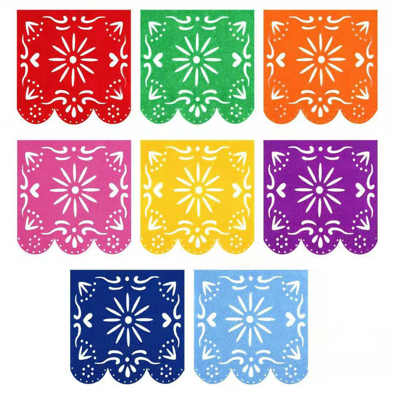 Cross-border direct supply Mexico party felt hollow flower dead day flag Halloween flag Carnival party