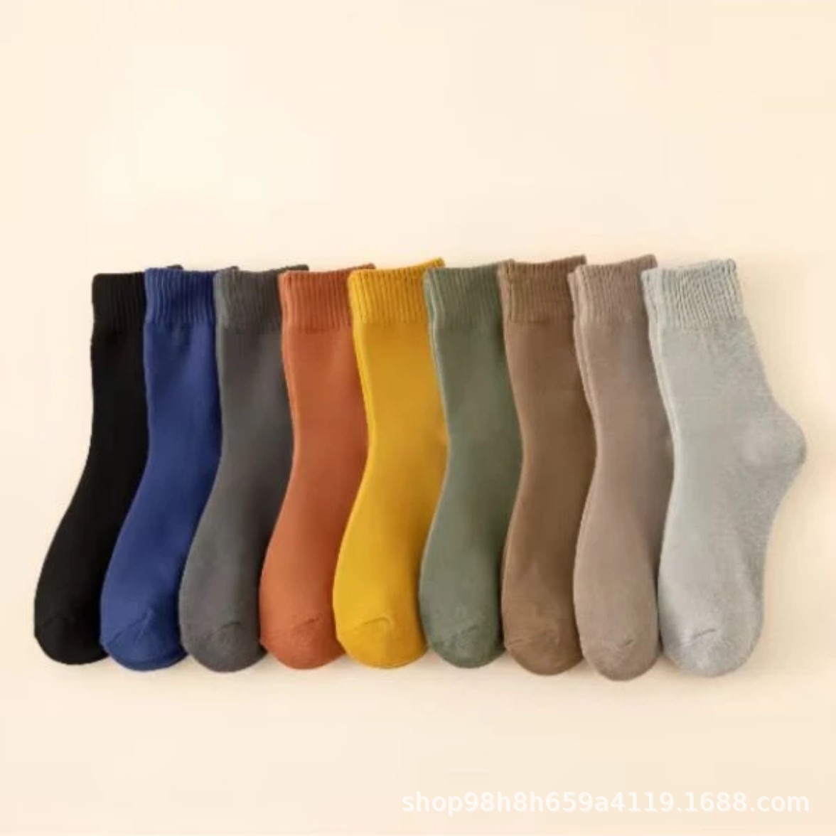 terry socks for men and women winter fleece-lined thick warm socks solid color all-match autumn and winter tube socks fashionable towel socks