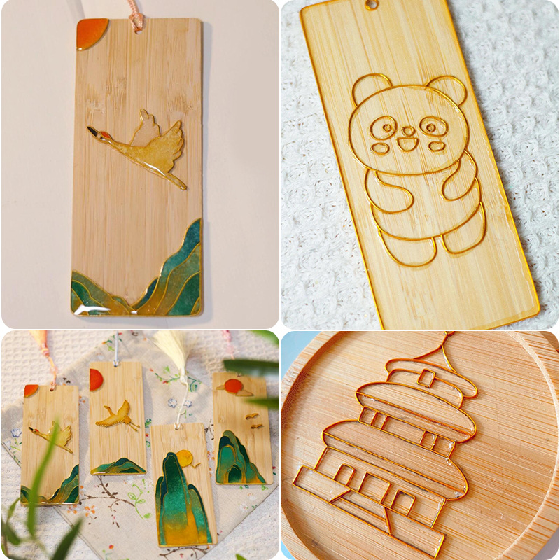 High quality gold silk handmade diy cloisonne enamel painting base plate cloisonne handicraft material bag flat silk sand painting special