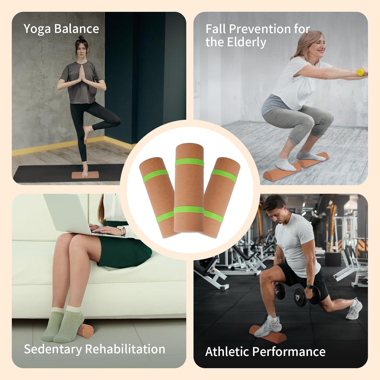 Cork Balance Board Foot Strength Trainer Set Ninti Balance Board