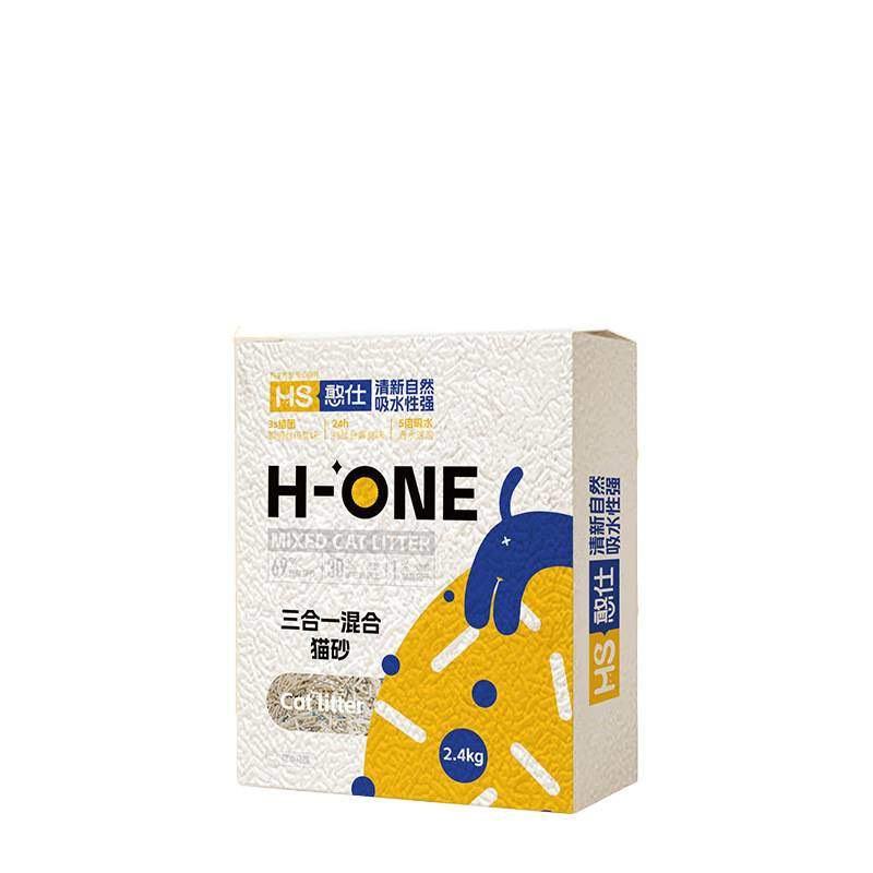 Hanshi Cat Litter Milk Fragrance Tofu Cat Litter Soil Mixed Cat Litter Deodorizing Non-Stick Bottom Mixed Type/2.4Kg