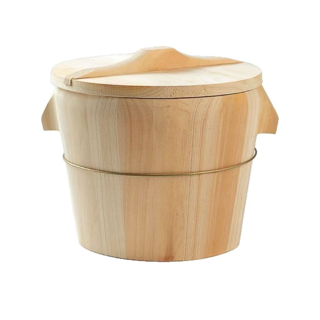 Steamed Rice Barrel Household Commercial Large small size Rice Bamboo Wooden Handmade Fir Barrel Kitchen Restaurant Commercial Barrel Rice