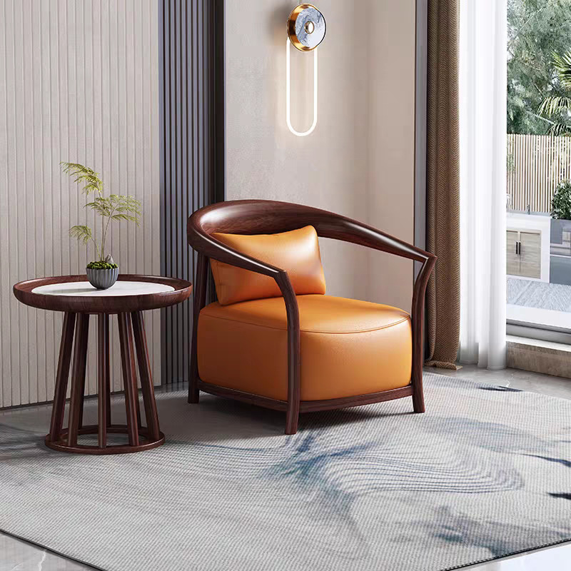 New Chinese Style Ebony Wood Leisure Chair, Armchair, Three-Piece Set, Large Living Room Solid Wood Sofa Chair, Balcony Chair, Reception Chair