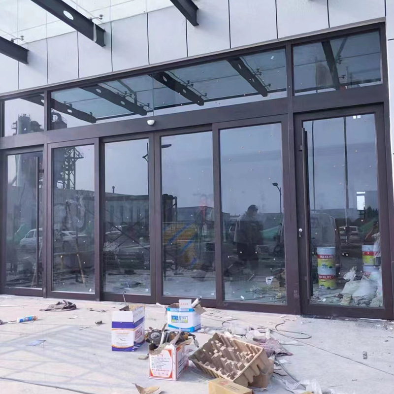 Shops Electric Intelligent Automatic Induction Glass Door Manufacturers Office Office Building Induction Tempered Glass Swing Door