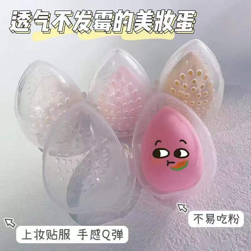 Beauty Egg Storage Box Porous Breathable Anti-mildew Sponge Egg Storage Shell Cosmetic Egg Protective Shell with Breathable Hole Box
