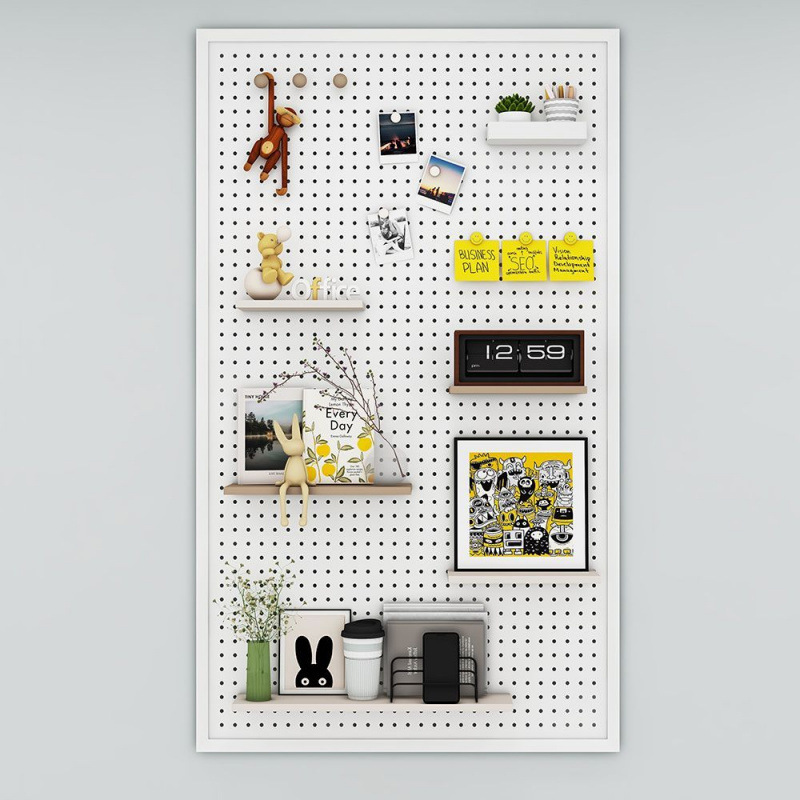 Perforated Board Household Perforated Board Shelf Metal Wall Storage Rack Display Rack Porous Jewelry Rack Without Drilling