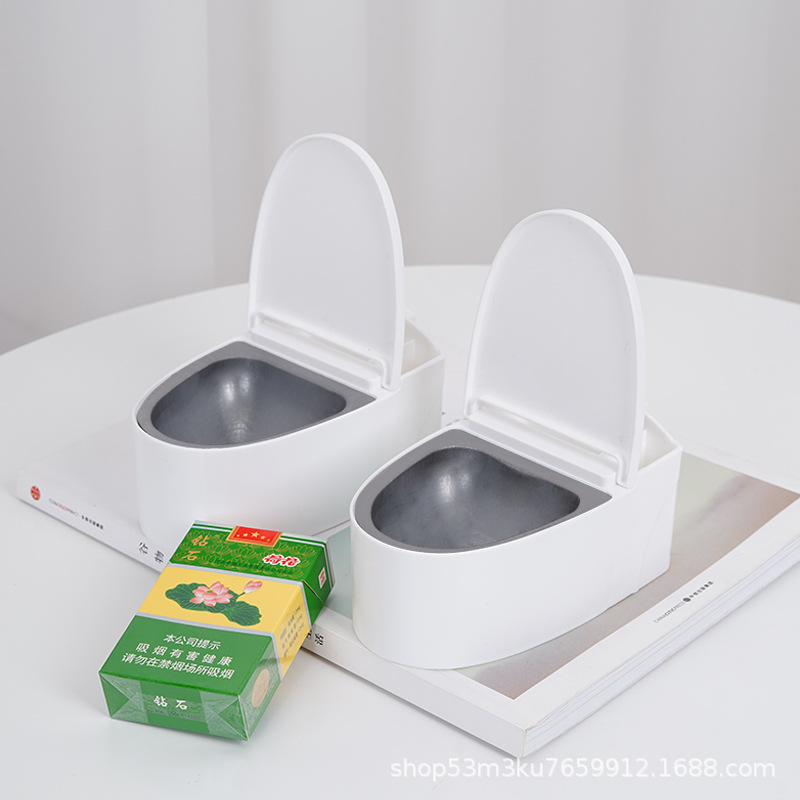Creative Wall-mounted Bathroom Toilet Ashtray Household Personalized Fashionable Living Room Toilet Toilet Toilet with Cover High Ashtray
